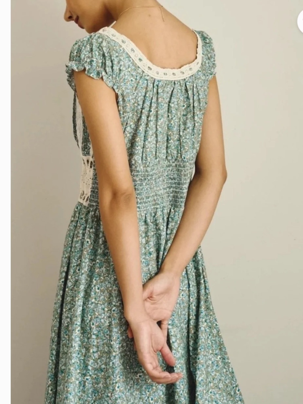 Nothing Fits But Green Floral Rhodes Dress NWT - Picture 3 of 4